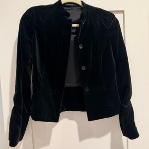 Theory Black Velvet  asian style crop Women's Jacket size xs